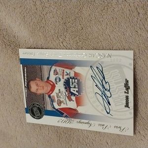 2002 Jason Leffler Press Pass Rookie Autograph On Card NASCAR